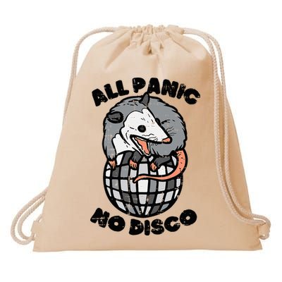 Opossum All Panic No Disco Funny Possum Scream Drawstring Bag