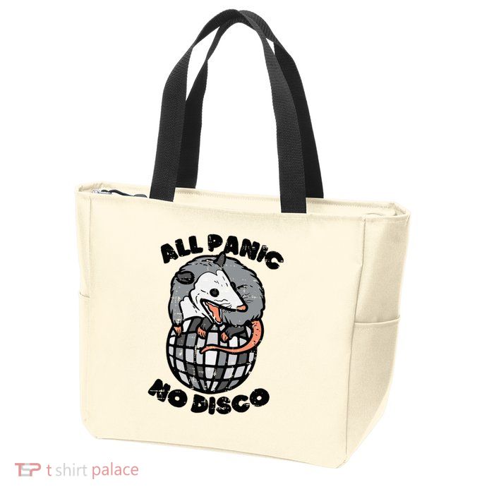 Opossum All Panic No Disco Funny Possum Scream Zip Tote Bag