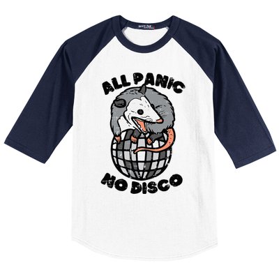 Opossum All Panic No Disco Funny Possum Scream Baseball Sleeve Shirt