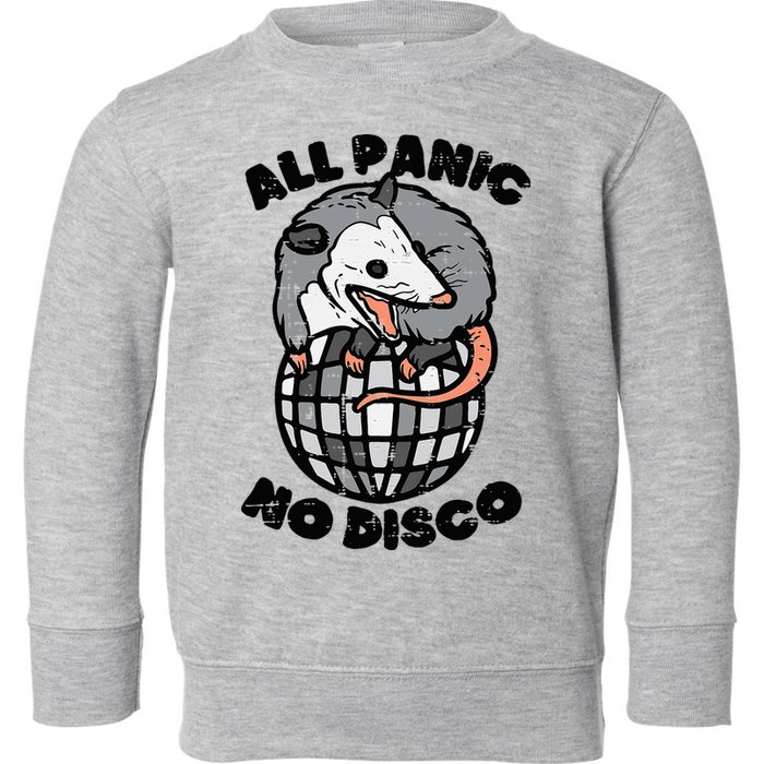 Opossum All Panic No Disco Funny Possum Scream Toddler Sweatshirt