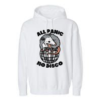 Opossum All Panic No Disco Funny Possum Scream Garment-Dyed Fleece Hoodie