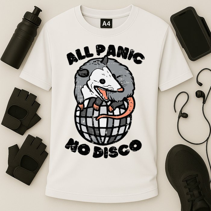 Opossum All Panic No Disco Funny Possum Scream Performance Shirt