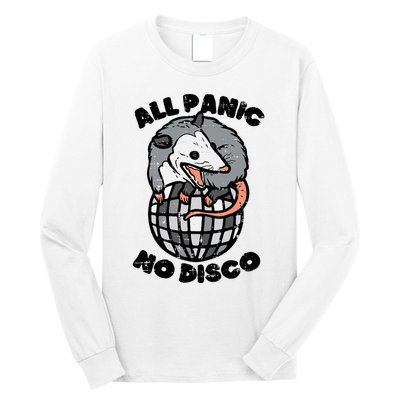 Opossum All Panic No Disco Funny Possum Scream Long Sleeve Shirt