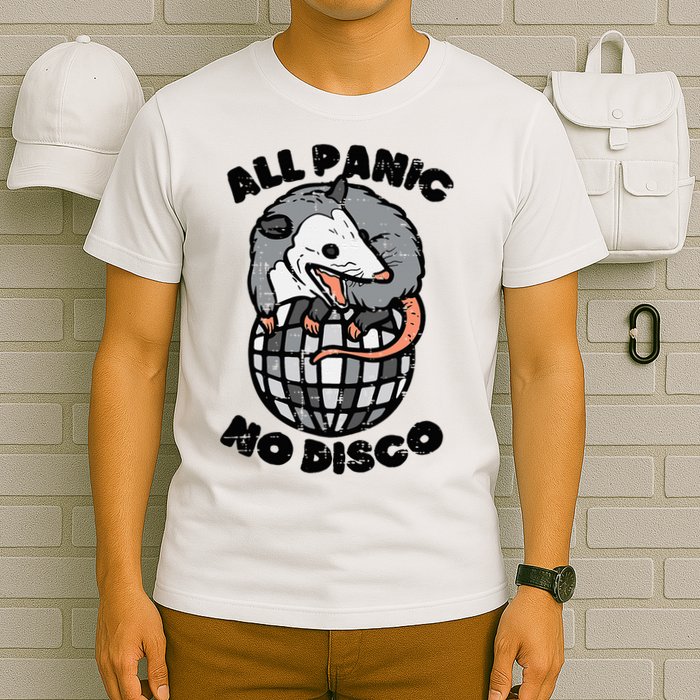 Opossum All Panic No Disco Funny Possum Scream T-Shirt