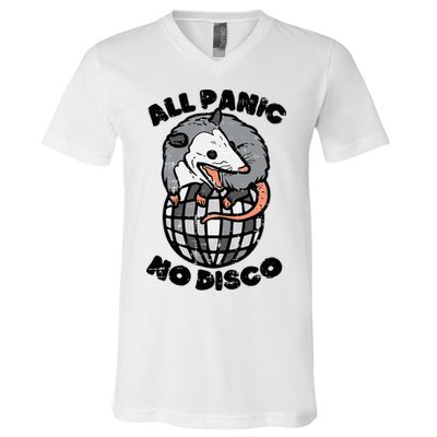 Opossum All Panic No Disco Funny Possum Scream V-Neck T-Shirt