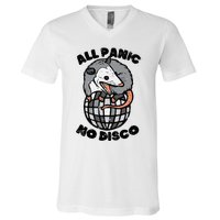 Opossum All Panic No Disco Funny Possum Scream V-Neck T-Shirt