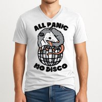 Opossum All Panic No Disco Funny Possum Scream V-Neck T-Shirt