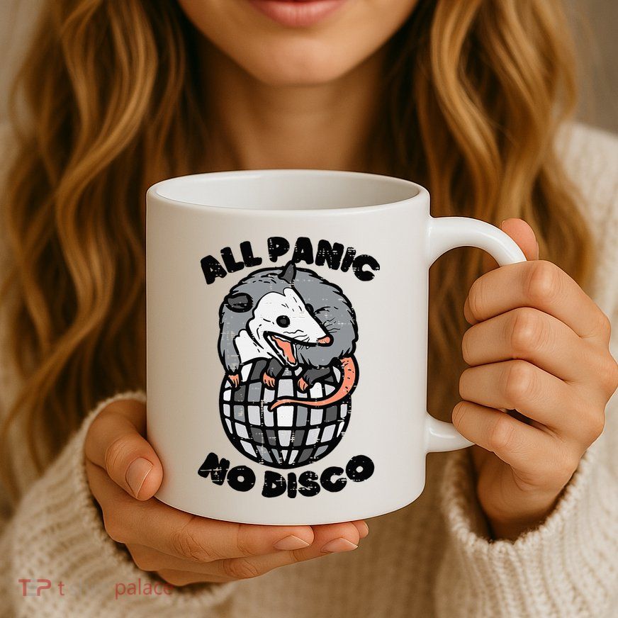 Opossum All Panic No Disco Funny Possum Scream Mug