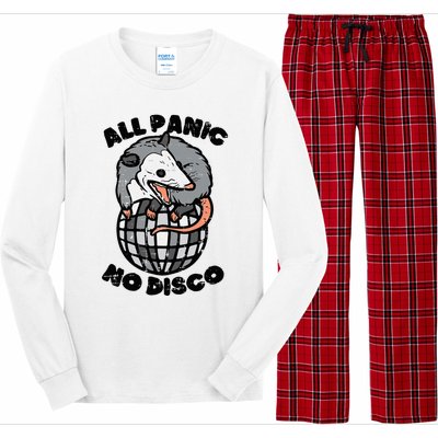 Opossum All Panic No Disco Funny Possum Scream Long Sleeve Pajama Set