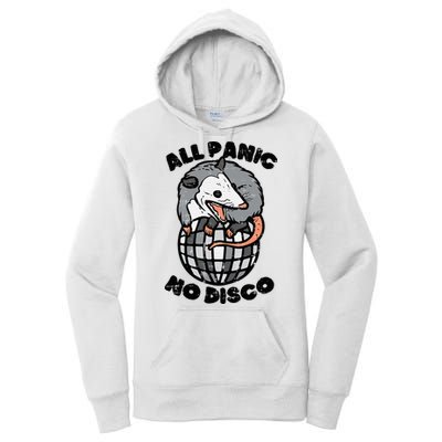 Opossum All Panic No Disco Funny Possum Scream Women's Pullover Hoodie