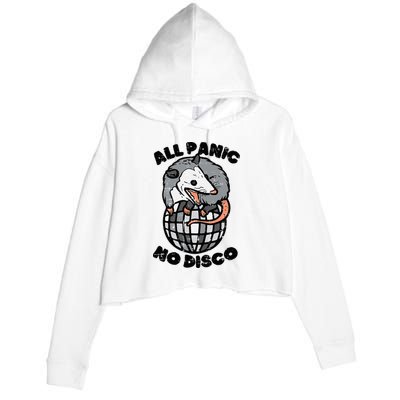 Opossum All Panic No Disco Funny Possum Scream Crop Fleece Hoodie