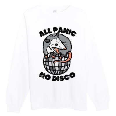 Opossum All Panic No Disco Funny Possum Scream Premium Crewneck Sweatshirt