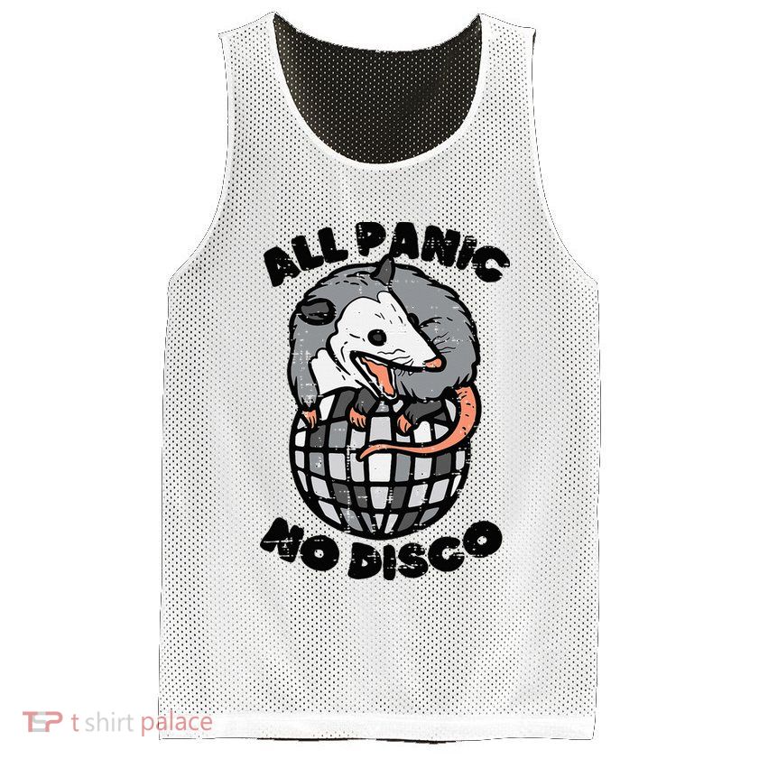 Opossum All Panic No Disco Funny Possum Scream Mesh Reversible Basketball Jersey Tank