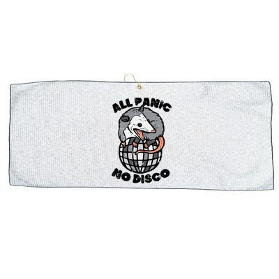 Opossum All Panic No Disco Funny Possum Scream Large Microfiber Waffle Golf Towel