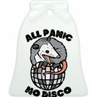 Opossum All Panic No Disco Funny Possum Scream Ceramic Bell Ornament