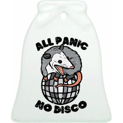 Opossum All Panic No Disco Funny Possum Scream Ceramic Bell Ornament