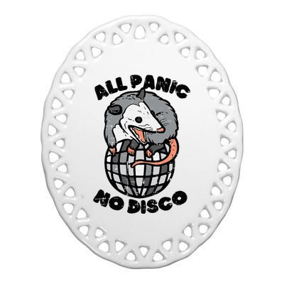 Opossum All Panic No Disco Funny Possum Scream Ceramic Oval Ornament