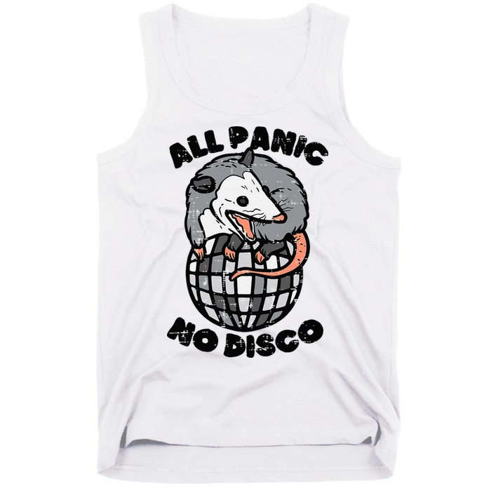 Opossum All Panic No Disco Funny Possum Scream Tank Top