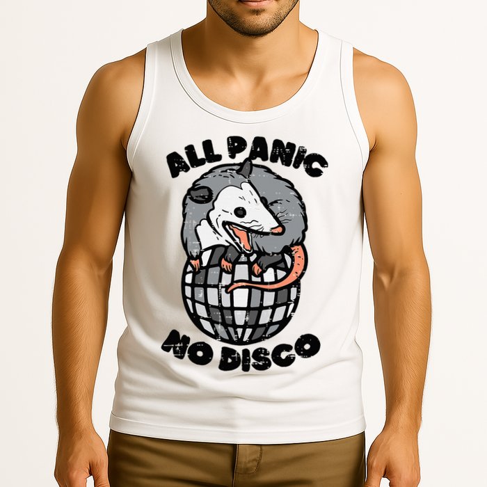 Opossum All Panic No Disco Funny Possum Scream Tank Top