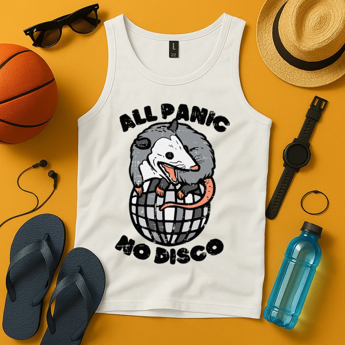 Opossum All Panic No Disco Funny Possum Scream Tank Top