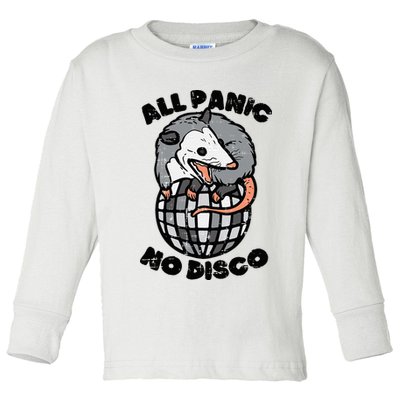 Opossum All Panic No Disco Funny Possum Scream Toddler Long Sleeve Shirt