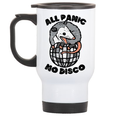 Opossum All Panic No Disco Funny Possum Scream Stainless Steel Travel Mug
