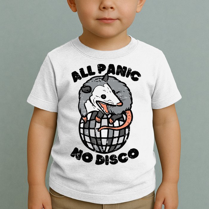 Opossum All Panic No Disco Funny Possum Scream Toddler T-Shirt