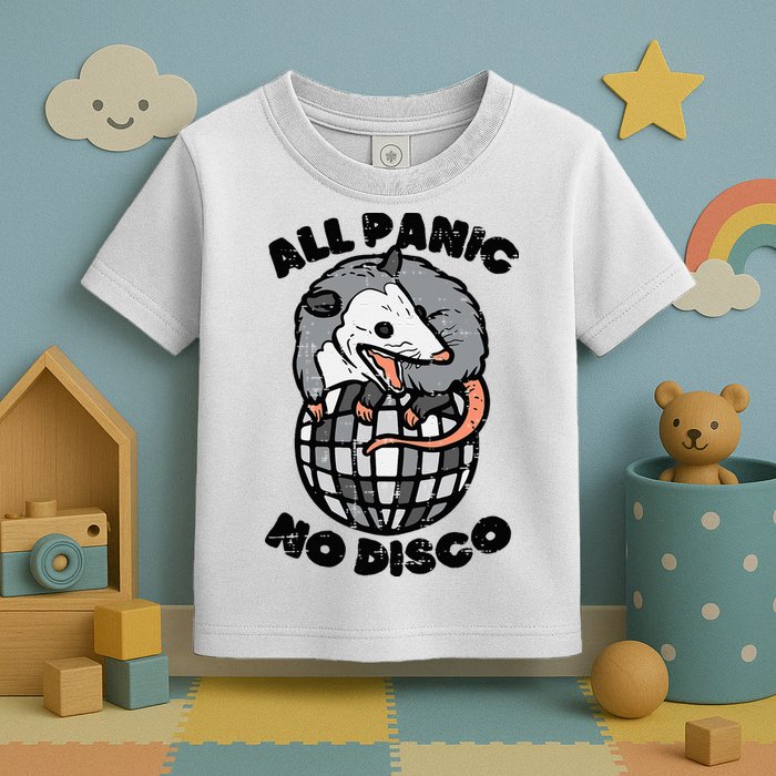Opossum All Panic No Disco Funny Possum Scream Toddler T-Shirt
