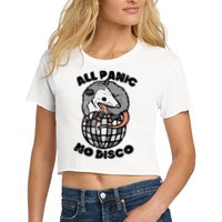 Opossum All Panic No Disco Funny Possum Scream Crop Top