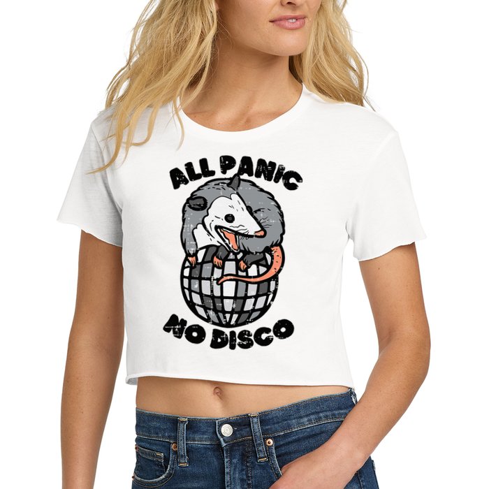 Opossum All Panic No Disco Funny Possum Scream Crop Top