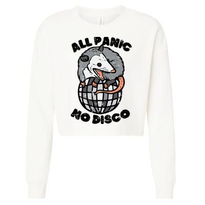 Opossum All Panic No Disco Funny Possum Scream Cropped Pullover Crew