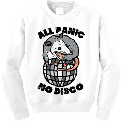 Opossum All Panic No Disco Funny Possum Scream Kids Sweatshirt