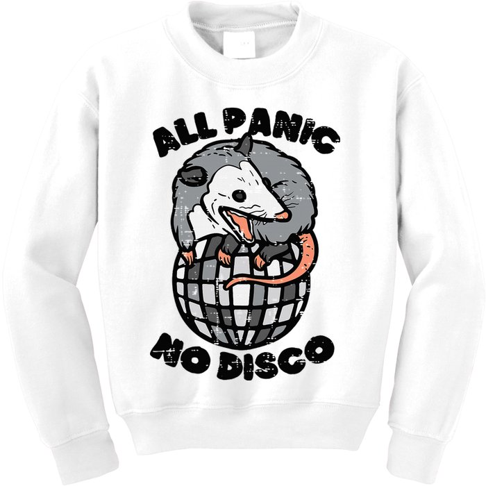 Opossum All Panic No Disco Funny Possum Scream Kids Sweatshirt