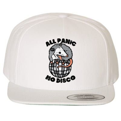 Opossum All Panic No Disco Funny Possum Scream Wool Snapback Cap