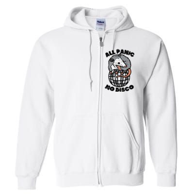 Opossum All Panic No Disco Funny Possum Scream Full Zip Hoodie