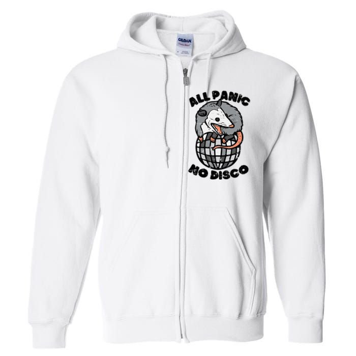 Opossum All Panic No Disco Funny Possum Scream Full Zip Hoodie