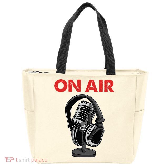 On Air Podcast Microphone Radio Show Host Music DJ Zip Tote Bag