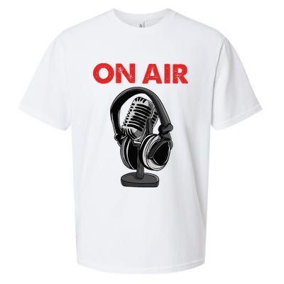 On Air Podcast Microphone Radio Show Host Music DJ Sueded Cloud Jersey T-Shirt