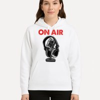 On Air Podcast Microphone Radio Show Host Music DJ Hoodie