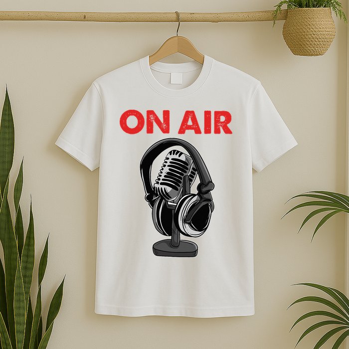 On Air Podcast Microphone Radio Show Host Music DJ T-Shirt