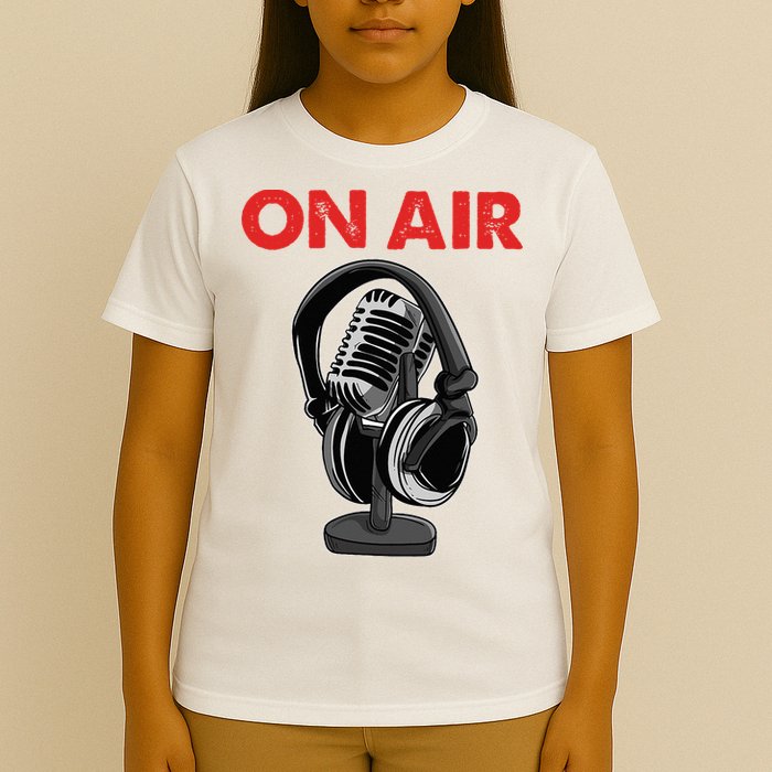 On Air Podcast Microphone Radio Show Host Music DJ T-Shirt