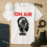 On Air Podcast Microphone Radio Show Host Music DJ Tall T-Shirt