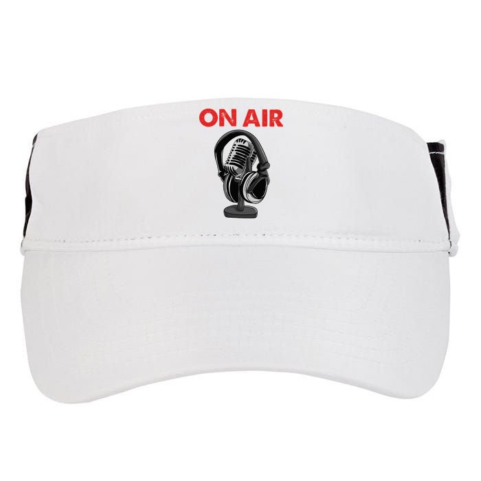 On Air Podcast Microphone Radio Show Host Music DJ Adult Drive Performance Visor