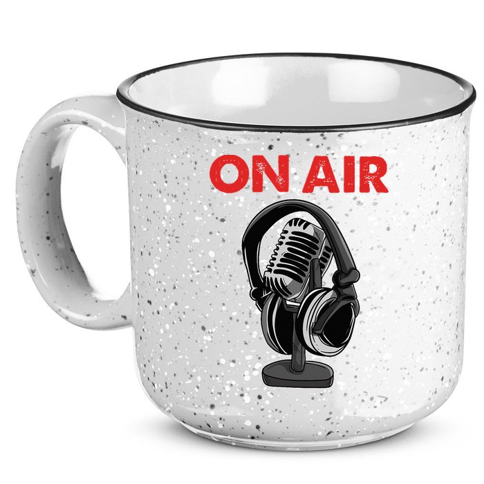 On Air Podcast Microphone Radio Show Host Music DJ 15oz Campfire Ceramic Mug