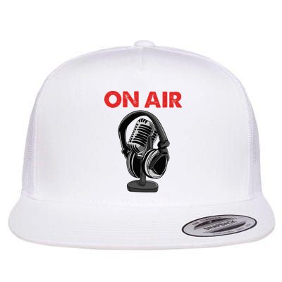 On Air Podcast Microphone Radio Show Host Music DJ Flatbill Hat