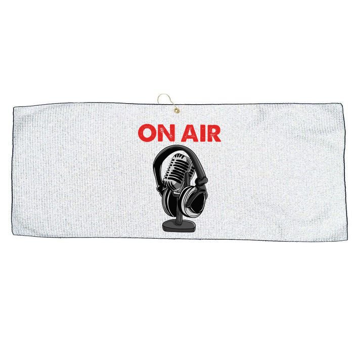 On Air Podcast Microphone Radio Show Host Music DJ Large Microfiber Waffle Golf Towel