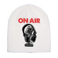 On Air Podcast Microphone Radio Show Host Music DJ Short Acrylic Beanie