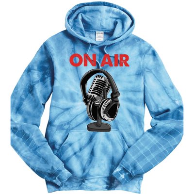 On Air Podcast Microphone Radio Show Host Music DJ Tie Dye Hoodie