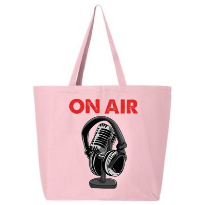 On Air Podcast Microphone Radio Show Host Music DJ 25L Jumbo Tote