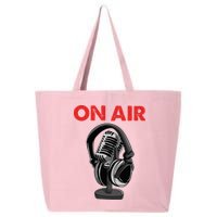 On Air Podcast Microphone Radio Show Host Music DJ 25L Jumbo Tote